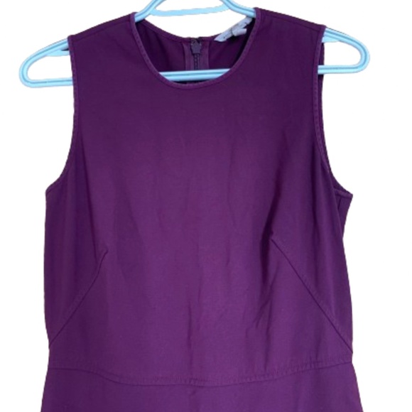 Rebecca Taylor Sleeveless Suiting Ponte Knit Fit & Flare Dress in Wine Sz-2 - Picture 4 of 9